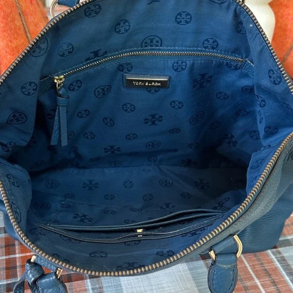 Tory Burch Teal Leather Tote - Picture 3 of 3